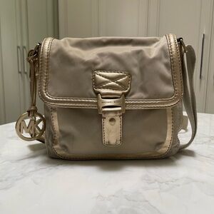 Michael Kors Beige Crossbody Bag with Gold Hardware